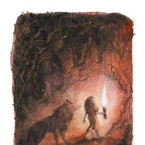 Exposition de dessins encadrés d'Anne Defréville pour le roman Le Loup de Nocaïna